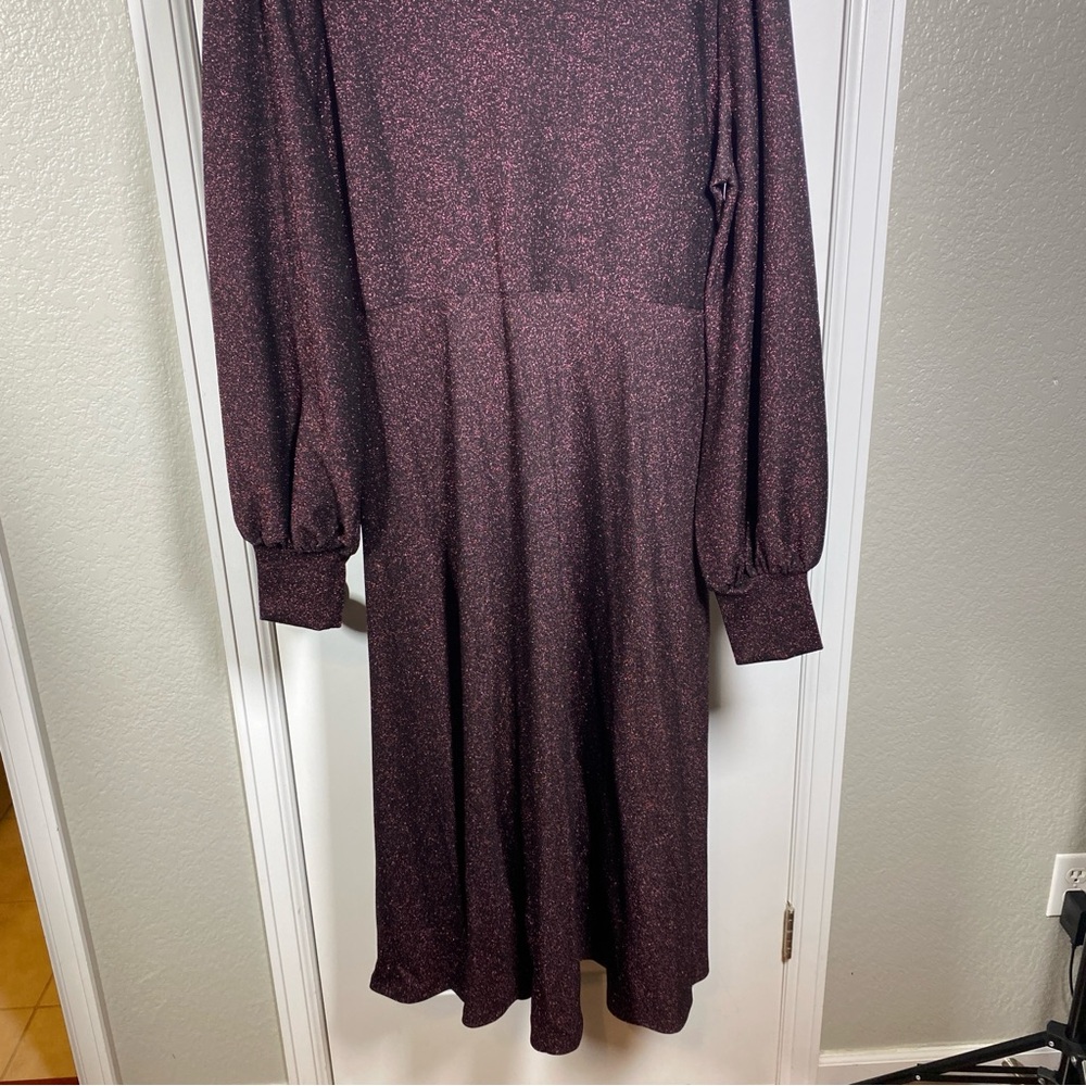 NWT Boden Metallic Jersey Midi Party Dress in Purple Sparkle - Size 16 - Picture 13 of 13